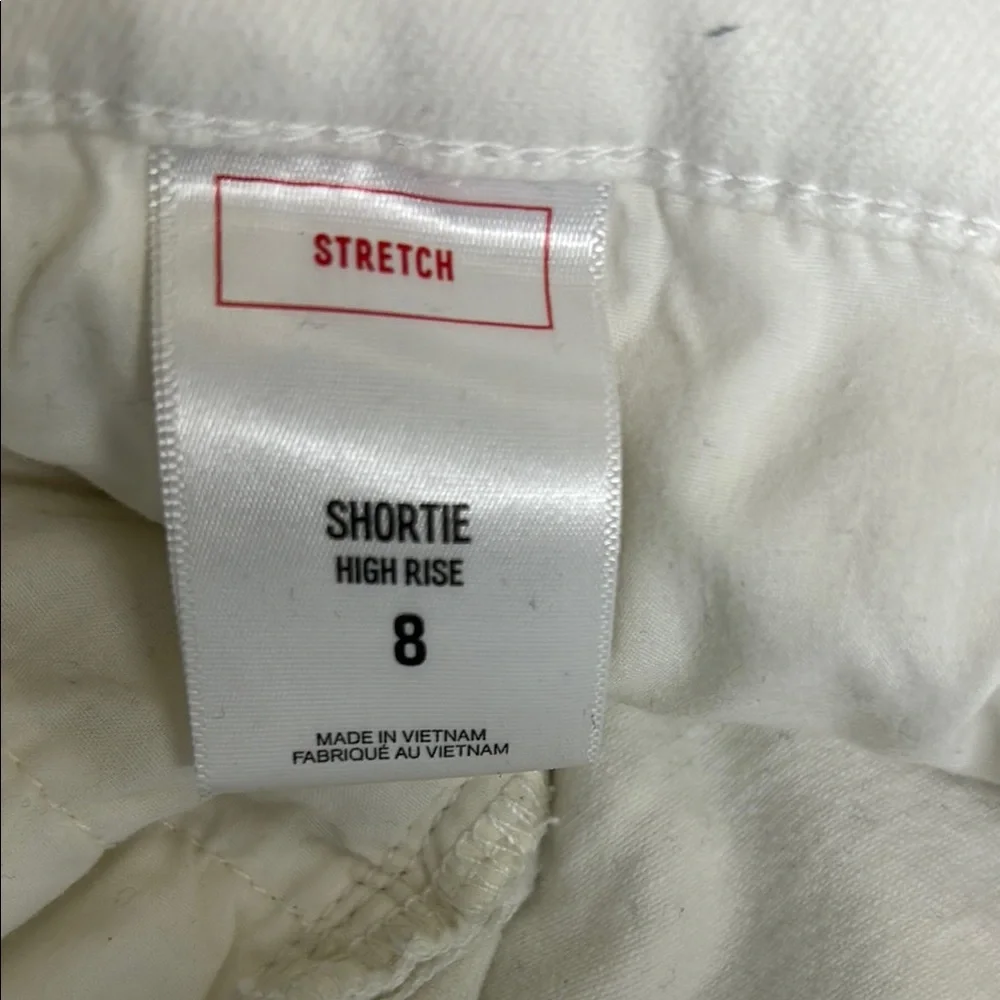 Express White Jean Shorts with Distressed Hem